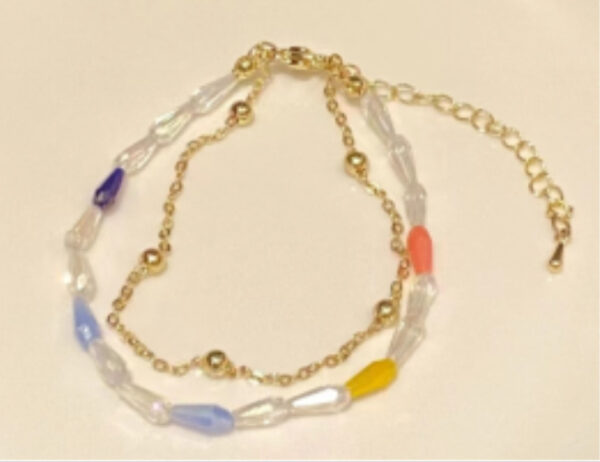 New Color Crystal String Beads Double Layer Twin Bracelet - Image 2