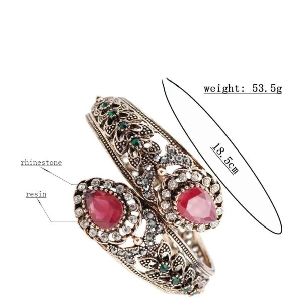 European And American Retro Alloy Gemstone Bracelet - Image 5