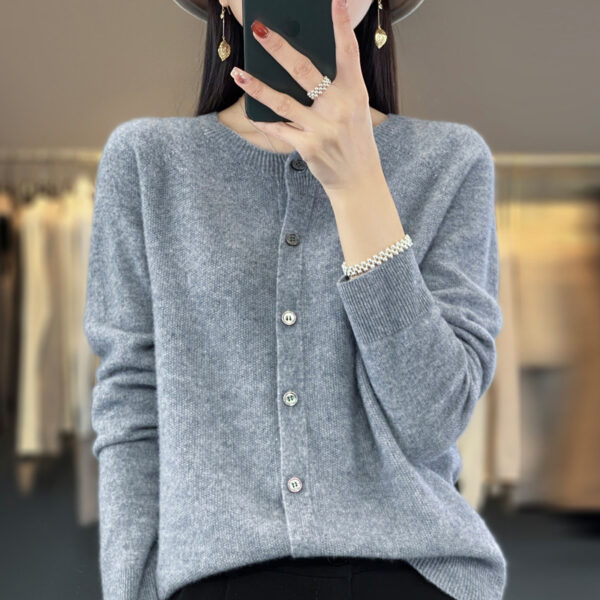 Cardigan Plus Size Coat Loose Round Neck Sweater - Image 9