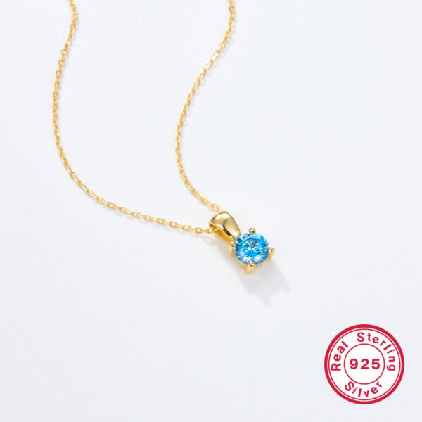 925 Sterling Silver December Birthday Stone Necklace Niche Senior Female - Image 7