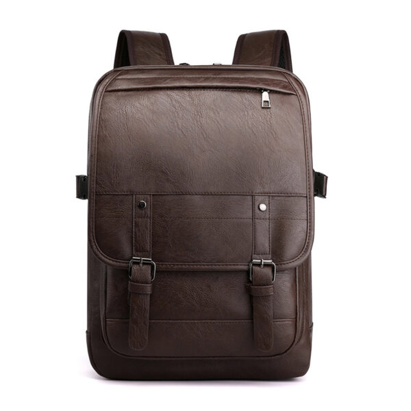 High School Men's Leather Bag Retro Backpack - Image 7
