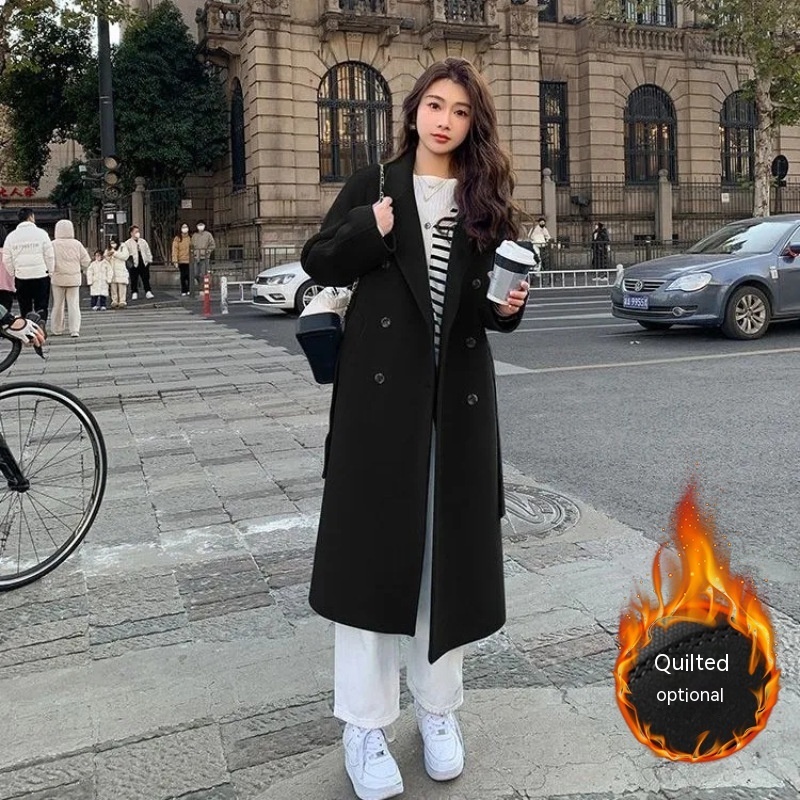 Loose Mid-length Lace-up Woolen Coat Women - Image 6