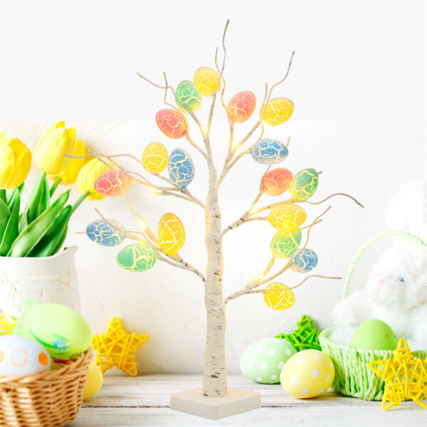 Easter Decoration 60cm Birch Tree Home Easter Egg LED Light Gift Spring Party Tabletop Ornaments Light Easter Party Kids Gifts - Image 10