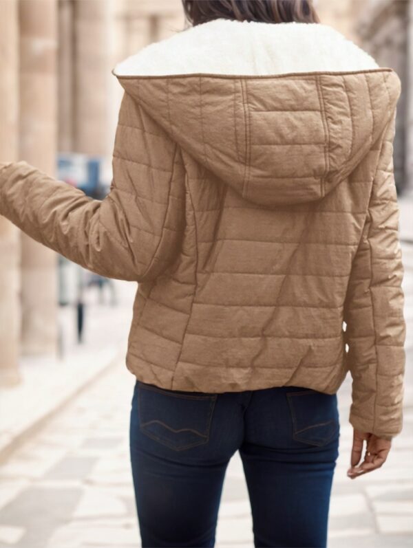 Black Casual Street Style Lightweight Warm Short Women Padded Coat - Image 4