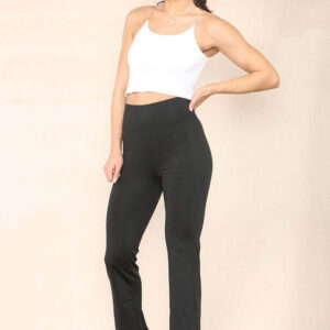 High Waisted Wide Leg Flared Trousers