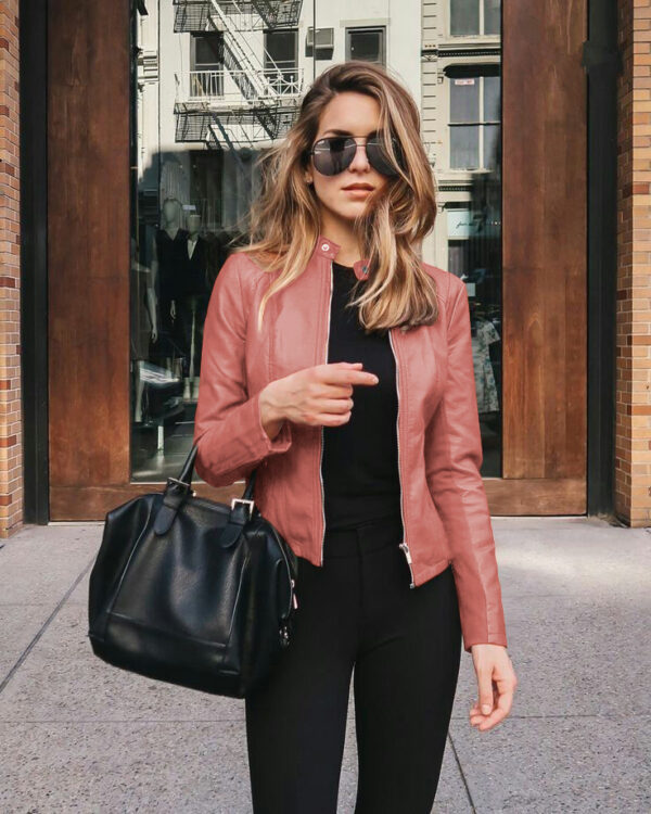 New Wish New Product Autumn And Winter Women's Fashion Leather PU Suit Jacket - Image 10