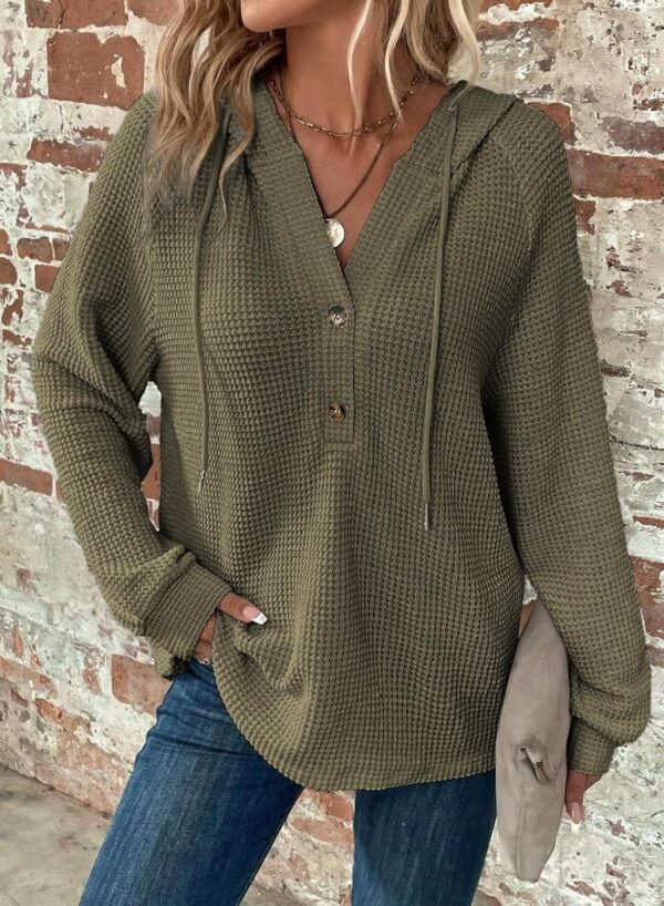 V-neck Long Sleeve Pullover Leisure Sports Sweater - Image 6