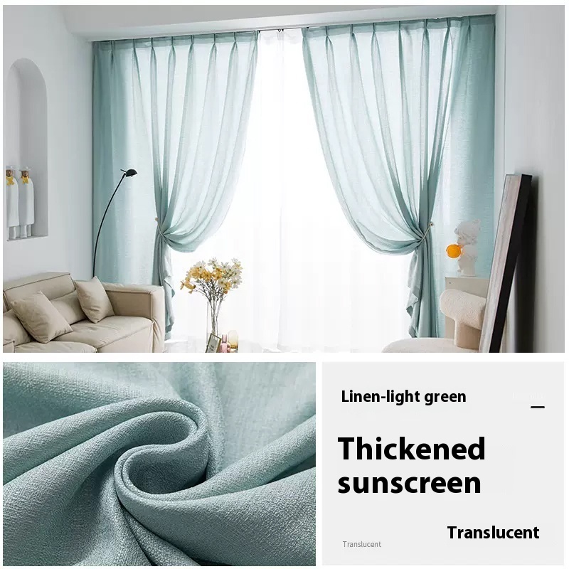 Simple Household Use Sunshade Light Transmission Nontransparent Curtain - Image 2