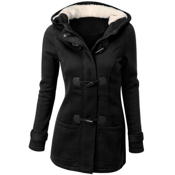 warm winter fur collar jackets women new horn button Long down coat women parka Plus Size female parka hoodies Women - Image 6
