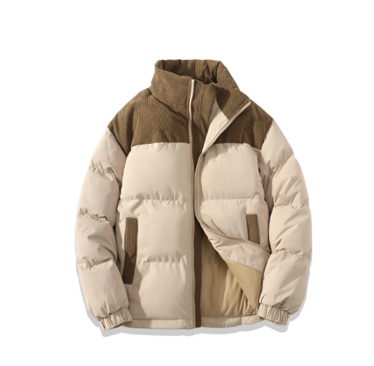 Winter Stand Collar Contrast-colored Coat Cotton Padded Jacket For Men Women Clothing - Image 6