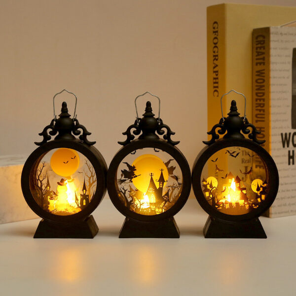 Halloween Retro Candle Portable Storm Lantern - Image 7