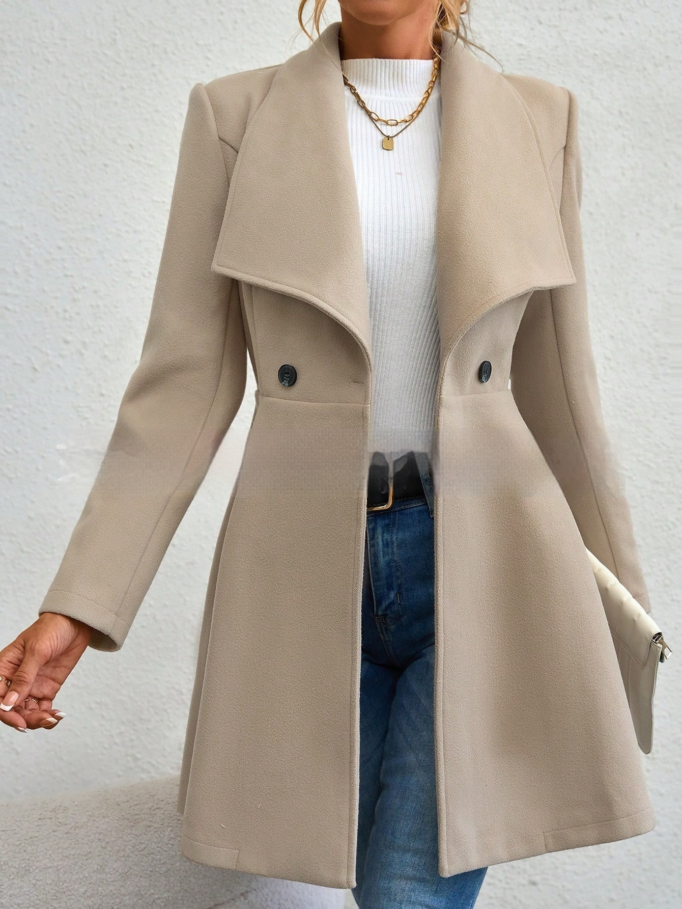 Women's Coat Slim Fit Long Fashion Lapel - Image 8
