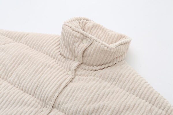 Warm Corduroy Puffer Jacket Coat Short Loose Cotton Coat - Image 5