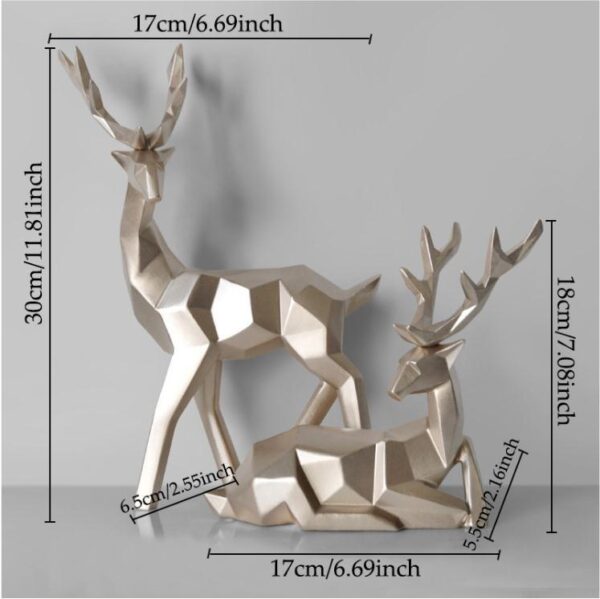 Deers Sculpture Resin Deer Statue Decoration Home Decor Statues Deer Figurines Modern Decoration Deers Table Ornament - Image 4