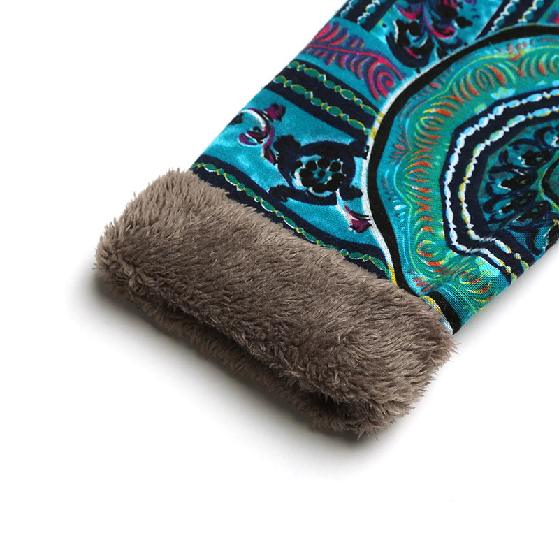 Retro Ethnic Floral Print Plus Size Cotton Jacket - Image 3