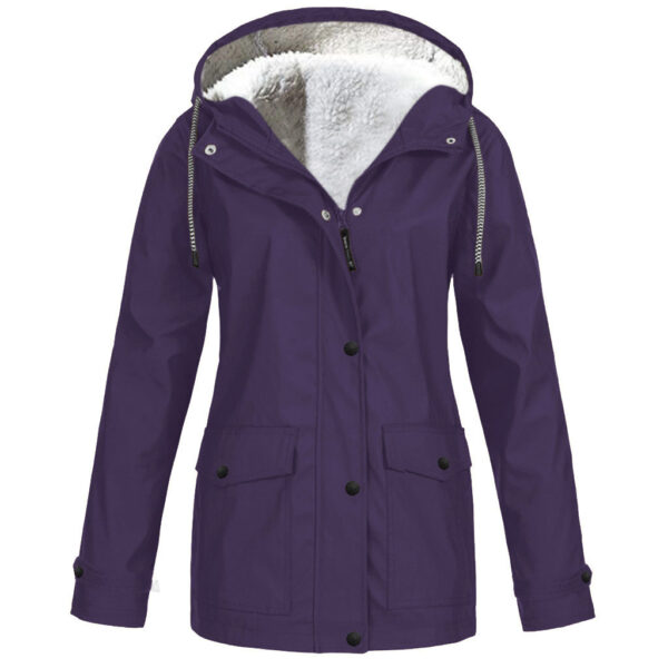 Fleece Jacket Outdoor Mountaineering Hooded Coat Winter Outwear - Image 6