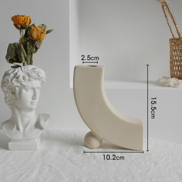 Simplicity Ceramic Vase Dry Flower Arrangement Home Decoration Ornament Living Room Display Art Vases - Image 8