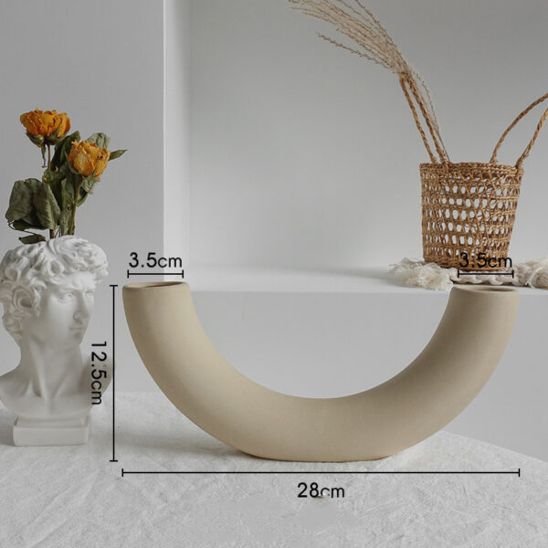 Simplicity Ceramic Vase Dry Flower Arrangement Home Decoration Ornament Living Room Display Art Vases - Image 2