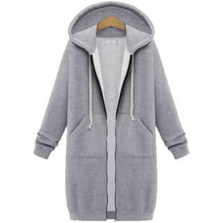 Hooded long-sleeved winter sweater women's jacket in a long thick shirt - Image 8