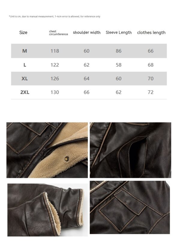 Retro Neutral Maillard Lamb Fur Coat Loose Leather Jacket Coat - Image 9