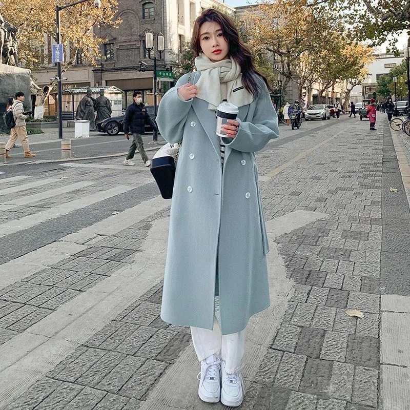 Loose Mid-length Lace-up Woolen Coat Women - Image 8