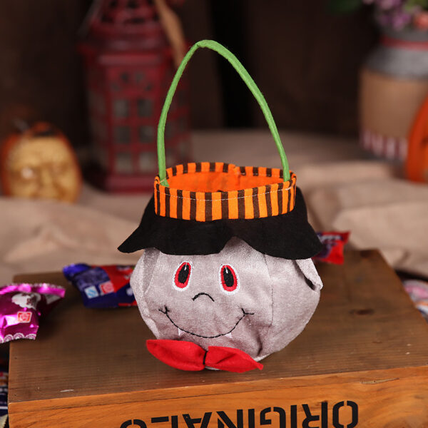 Cute Halloween Candy Bag Halloween Pumpkin Pattern Portable Handbag Cosplay Props Gift Basket Kids Gifts - Image 3