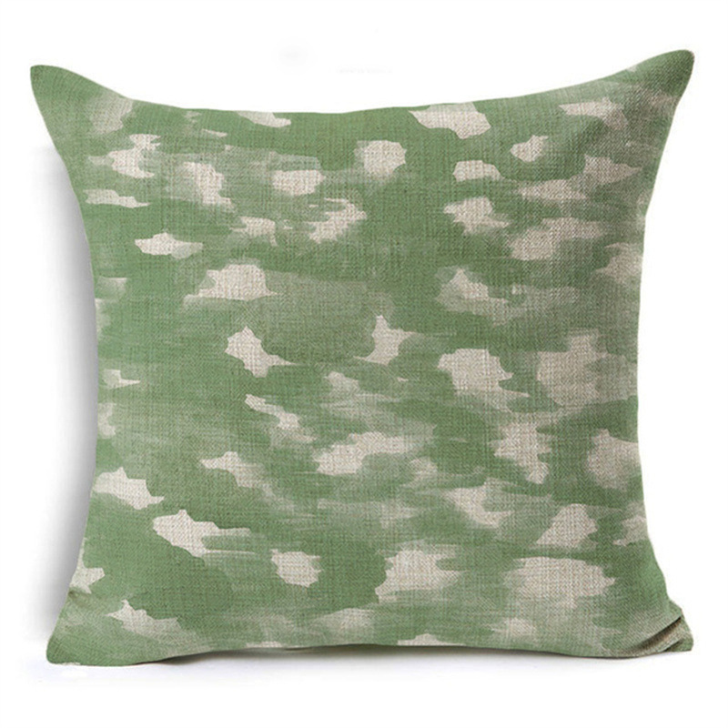 New Green Geometric Print Linen Pillowcase - Image 7