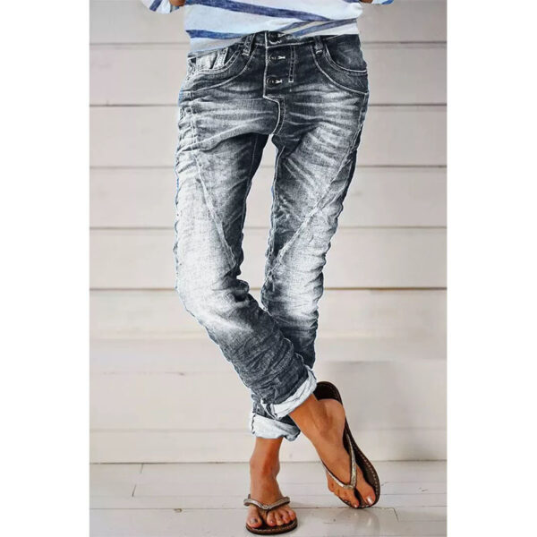 Drawstring Elastic Waist Washed Women's Casual Pants - Image 5