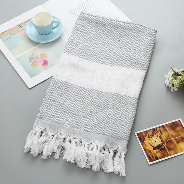 Handmade Tassel Blanket Turkish Beach Towel - Image 6