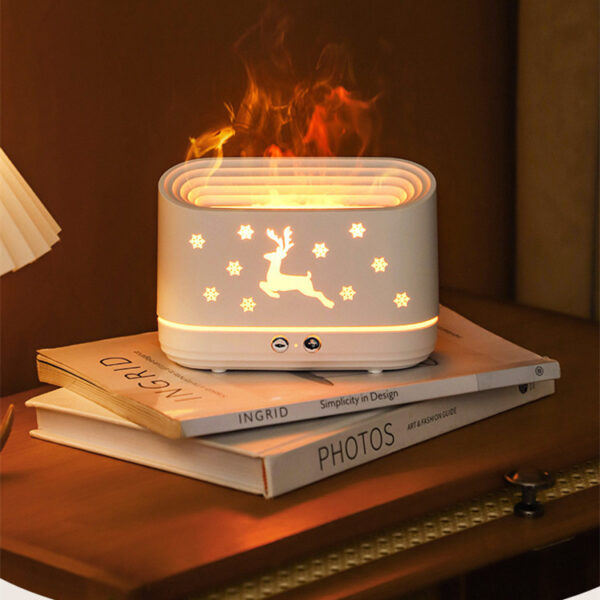 Elk Flame Humidifier Diffuser Mute Household Atmosphere Lamp Christmas Home Decorations - Image 4