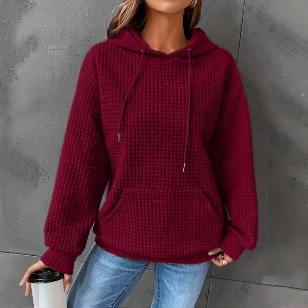 Women's Loose Fitting Hooded Long Sleeved Sweatshirt - Image 5