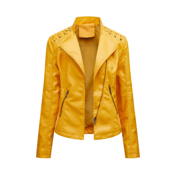Women's Leather Jackets Women's Short Jackets Slim Thin Leather Jackets Ladies Motorcycle Suits - Image 5