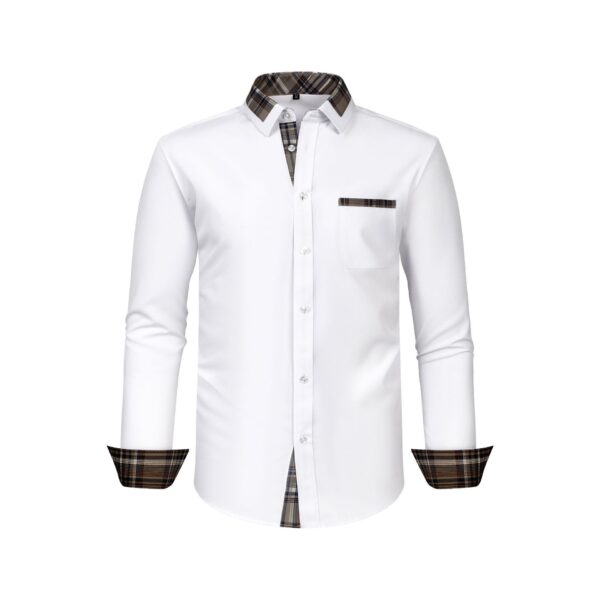 Large Size Patchwork Flower Collar Long Sleeved Men - Image 8
