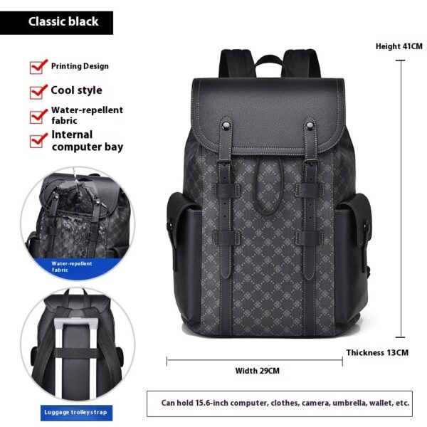 Curved Shoulder Strap New Men's Casual Business Travel Backpack - Image 2