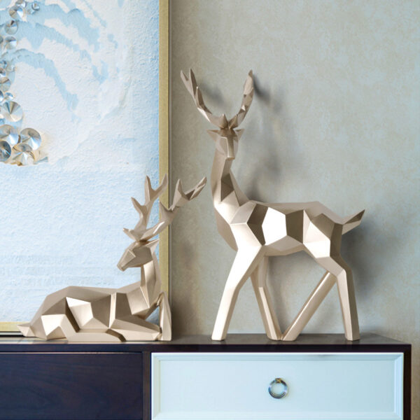 Deers Sculpture Resin Deer Statue Decoration Home Decor Statues Deer Figurines Modern Decoration Deers Table Ornament - Image 7