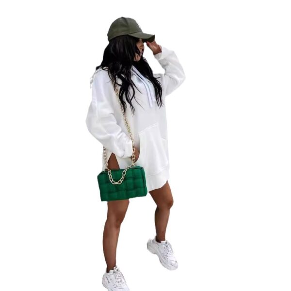Women's Solid Color Hooded Mid-length Sweater - Image 7