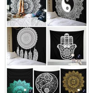 Printed home tapestry black and white with wall hanging beach towel beach blanket