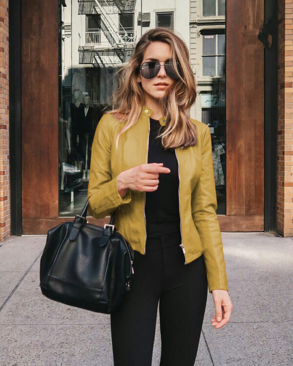 New Wish New Product Autumn And Winter Women's Fashion Leather PU Suit Jacket - Image 3