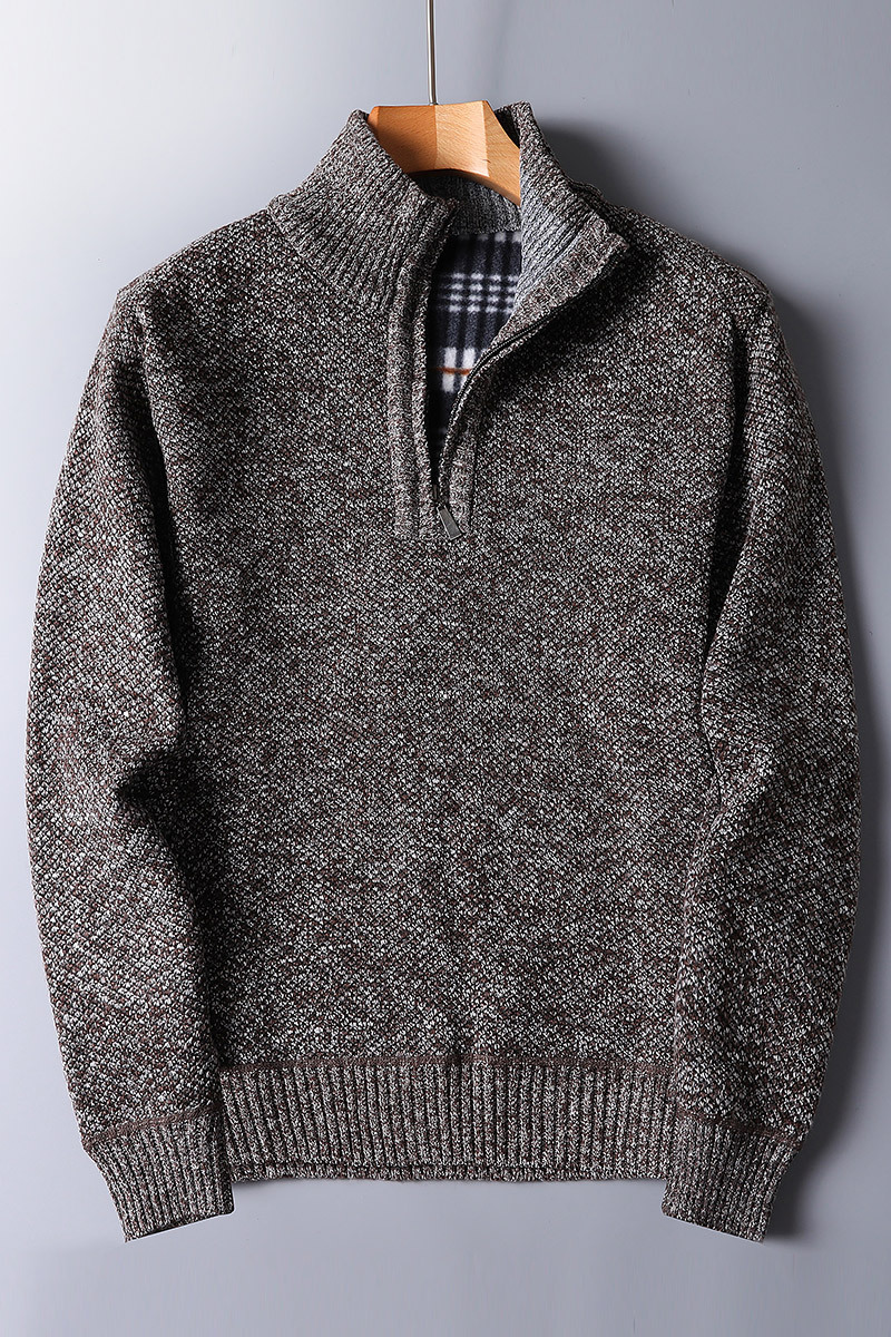 Loose Knit Coat Plush Men's Zipper Sweater - Image 6