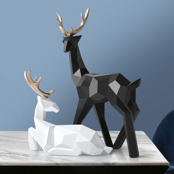 Deers Sculpture Resin Deer Statue Decoration Home Decor Statues Deer Figurines Modern Decoration Deers Table Ornament - Image 8