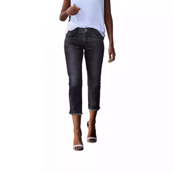 Fashionable Retro Slim-fit Stretch Jeans For Women - Image 7