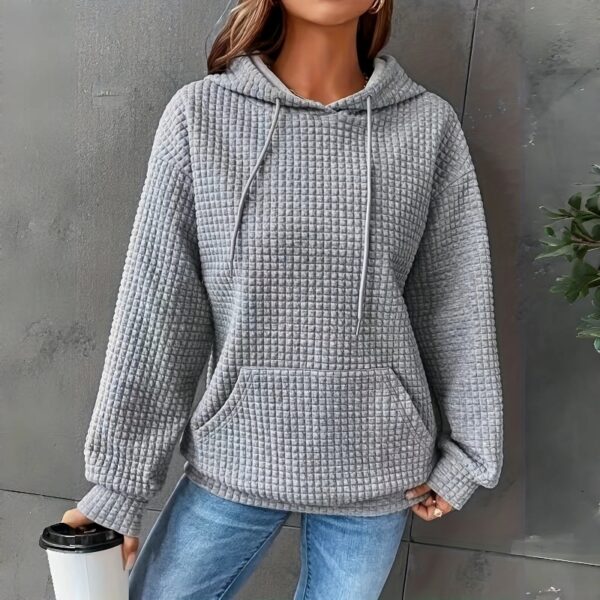 Women's Loose Fitting Hooded Long Sleeved Sweatshirt - Image 3