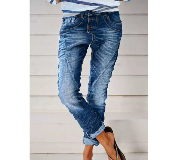 Drawstring Elastic Waist Washed Women's Casual Pants - Image 2