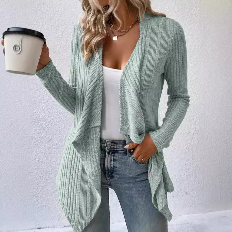 Cardigan Long Sleeve Sweater Casual Women's Clothing - Image 3