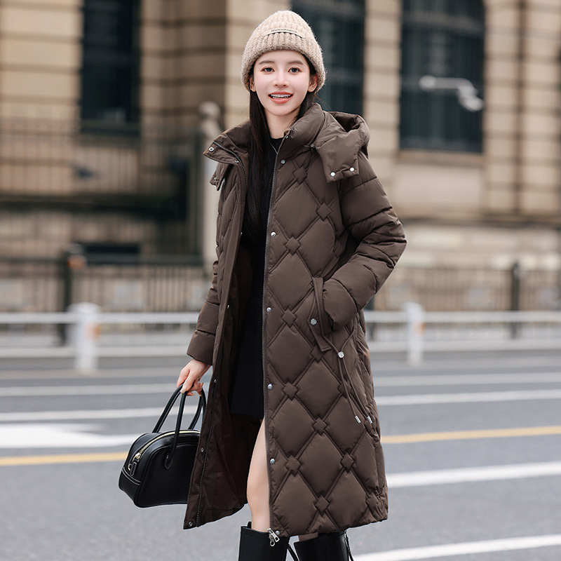 Detachable Hat Cotton-padded Coat Women's Mid-length Winter - Image 5