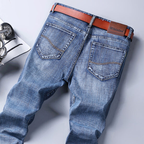 Jeans Men's Straight Loose Casual Pants Fleece-lined Thickened Men's Pants - Image 8