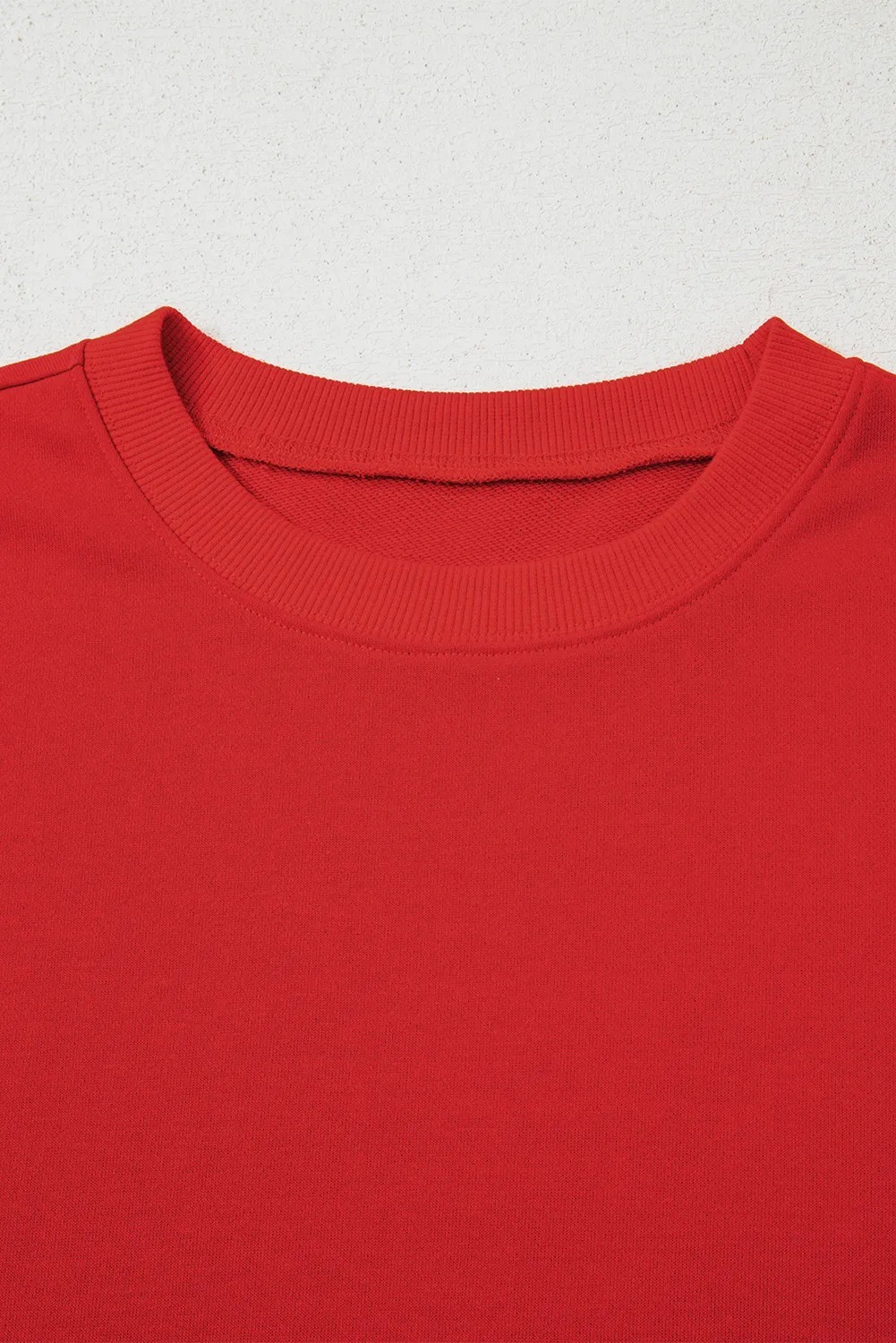 Fiery Red Varsity Striped Detail Drop Shoulder Oversized Sweatshirt - Image 6