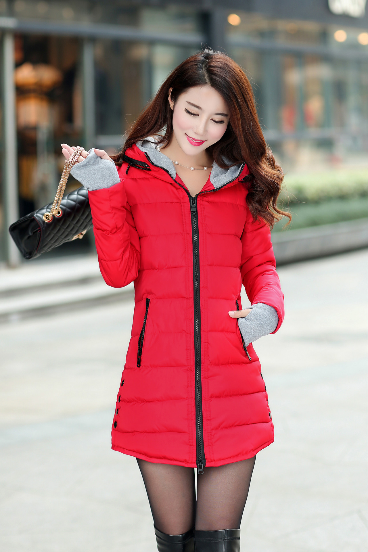 Down Padded Jacket Padded Hooded Gloves Padded Jacket Winter Coat Padded Jacket - Image 8