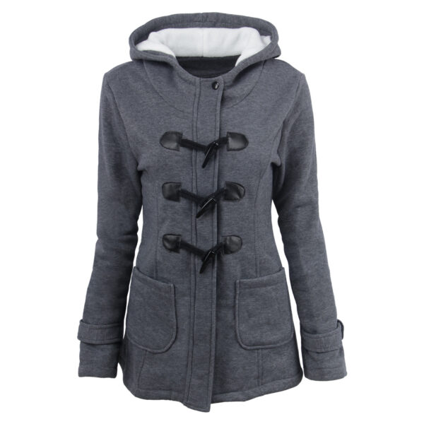 warm winter fur collar jackets women new horn button Long down coat women parka Plus Size female parka hoodies Women - Image 2
