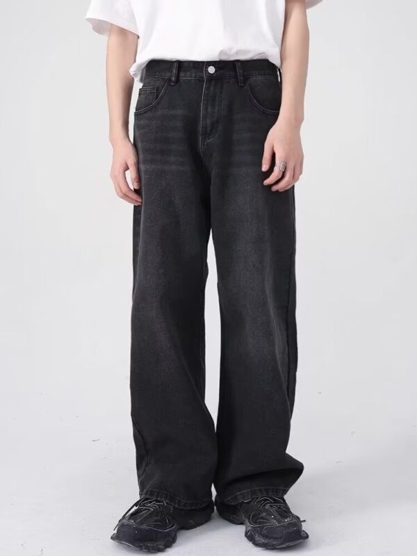Gray Plus Size Loose Straight Pants - Image 2
